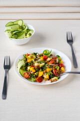 salad with vegetables on a table