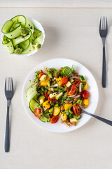 salad with vegetables on a table