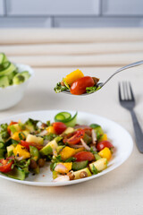 salad with vegetables on a table