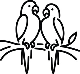 Parrot bird line  art drawing Editable line Vector illustration © RSDESIGN