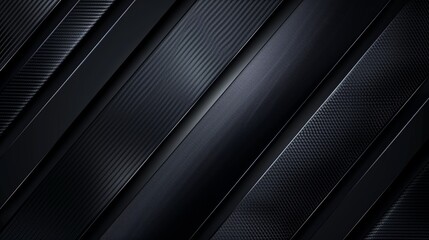 Obraz premium Abstract black and gray diagonal striped background with a subtle metallic sheen.