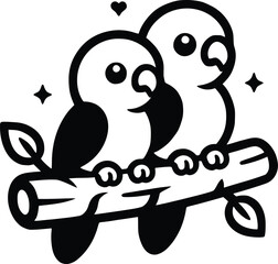 Parrot bird line  art drawing Editable line Vector illustration