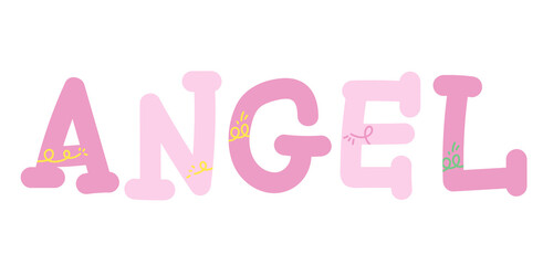 ANGEL letters for font, typography, calligraphy, text, message, women empowerment, feminist, communication, compliment, logo, icon, sticker, ad template, social media, website, lifestyle
