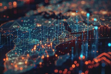 Analyzing financial investment plan in relation to economic growth. Global network data banking analytics