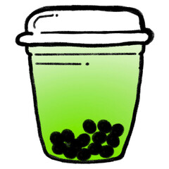 Italian soda lemon bubble cartoon doodle