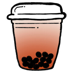 Italian soda peach bubble cartoon doodle