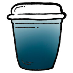 Italian soda blue hawaii cartoon doodle