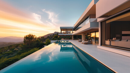 Modern villa with open plan living with swimming pool