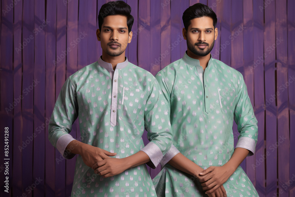 Canvas Prints two young indian men in traditional wear - Canvas Prints