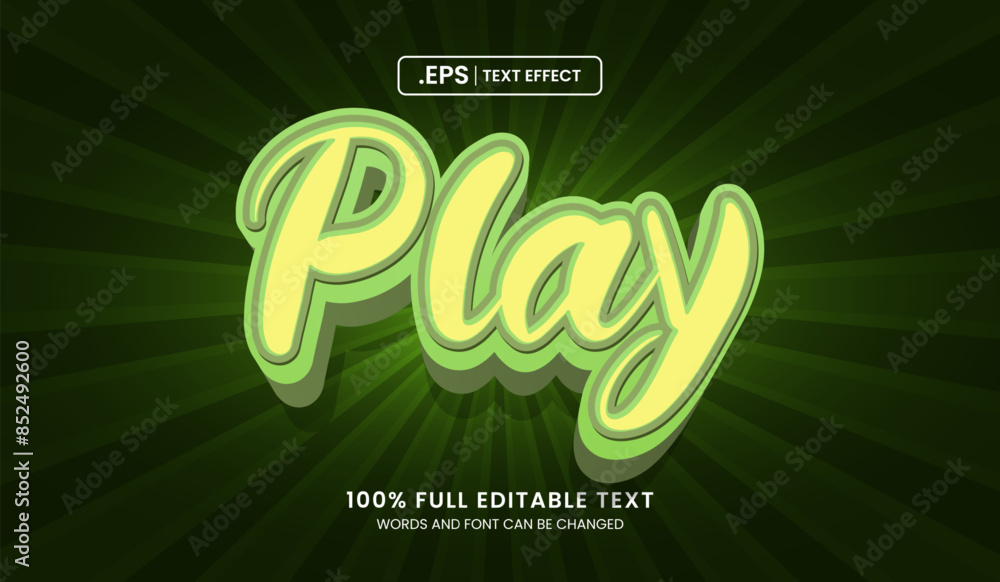Sticker design editable text effect, play text effect