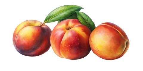 peaches on a white background