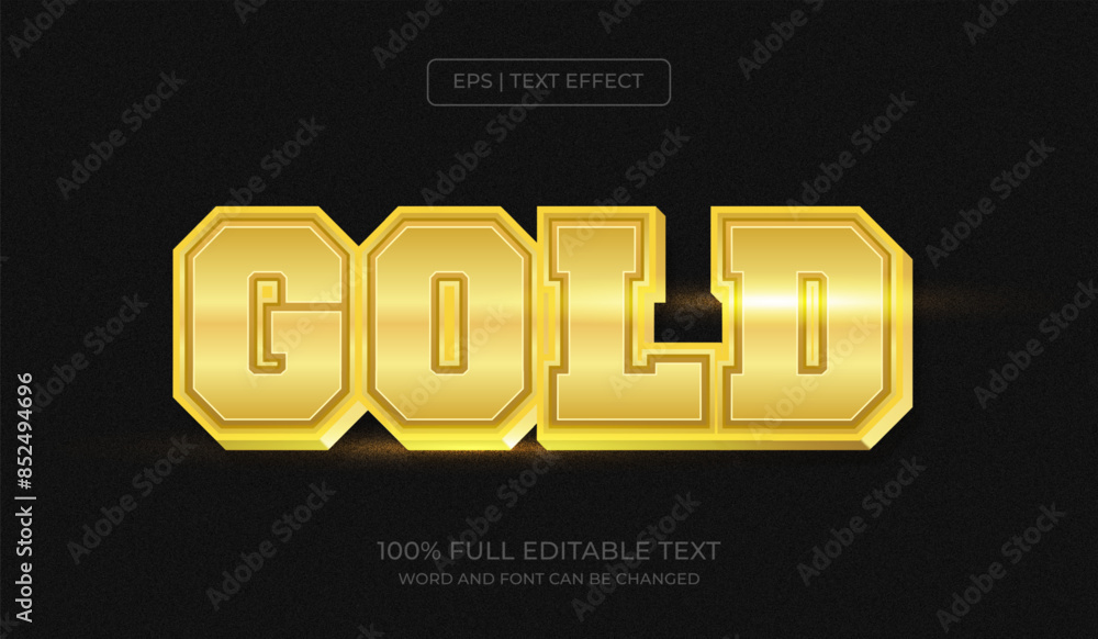 Canvas Prints design editable text effect, gold text effect