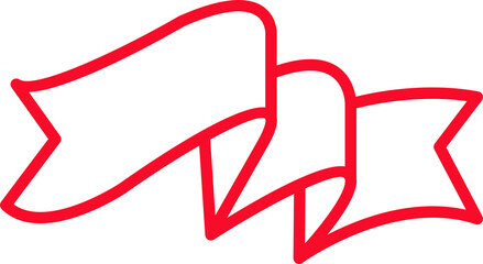 Ribbon Banner Line Illustration
