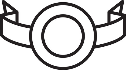 Ribbon Banner Line Illustration
