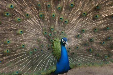 Obraz premium peacock with feathers out of focus