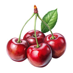 cherries isolated on white