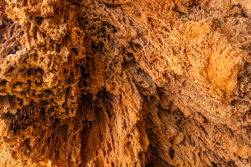 Artists Grotto next to La Caprichosa waterfall in the Monasterio de Piedra Natural Park, Aragon, Spain