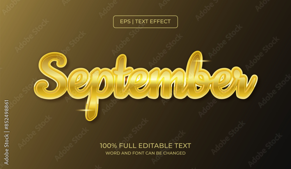 Canvas Prints design editable text effect, september text effect