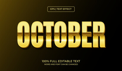 Design editable text effect, October text effect