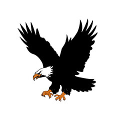 Eagle Silhouette Vector Illustration White Background