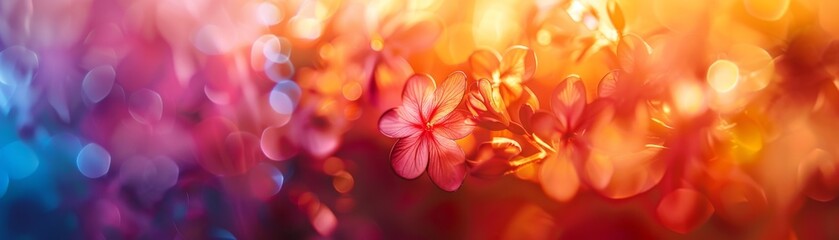 Vivid, defocused background with harmonious blend of warm and cool hues.