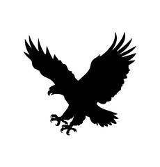 Eagle Silhouette Vector Illustration White Background