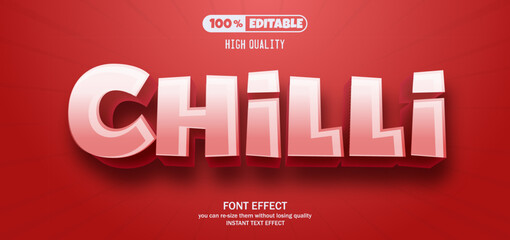 Chili text effect. Editable text effect.