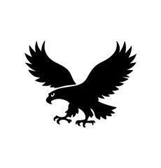 Eagle Silhouette Vector Illustration White Background