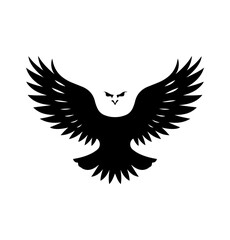 Eagle Silhouette Vector Illustration White Background