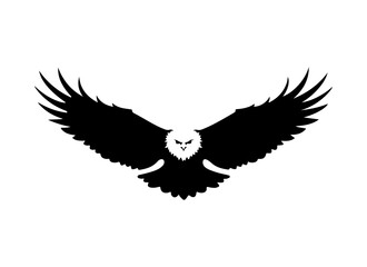Eagle Silhouette Vector Illustration White Background