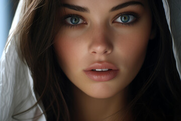 Fototapeta premium Dive into a hyperrealistic world of beauty with a stunningly rendered girl