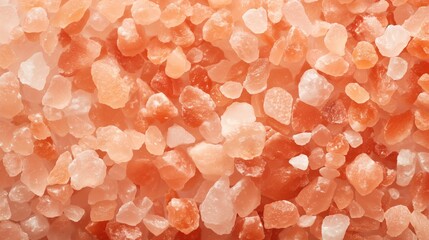 top view on pink himalayan salt background for overlay