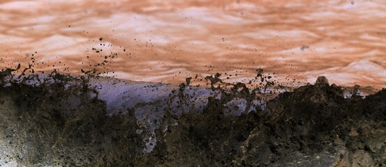 Abstract purple background and texture. Grunge old paint surface. Panorama.