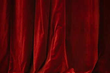 Red curtain in theatre