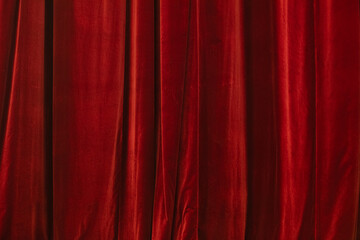 Red curtain in theatre