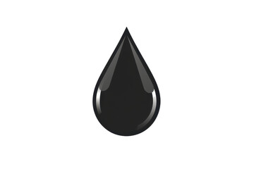 High-resolution image of a black liquid droplet icon symbolizing oil, water, or liquid substance. Ideal for energy, environment, or science themes.