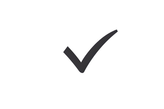 Minimalist black check mark symbol isolated on transparent background. representing confirmation, approval, and completion in a clean design.