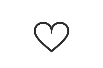 Minimalistic black heart icon outline on a plain transparent background. Perfect for Valentine's Day, love themes, and graphic design projects.