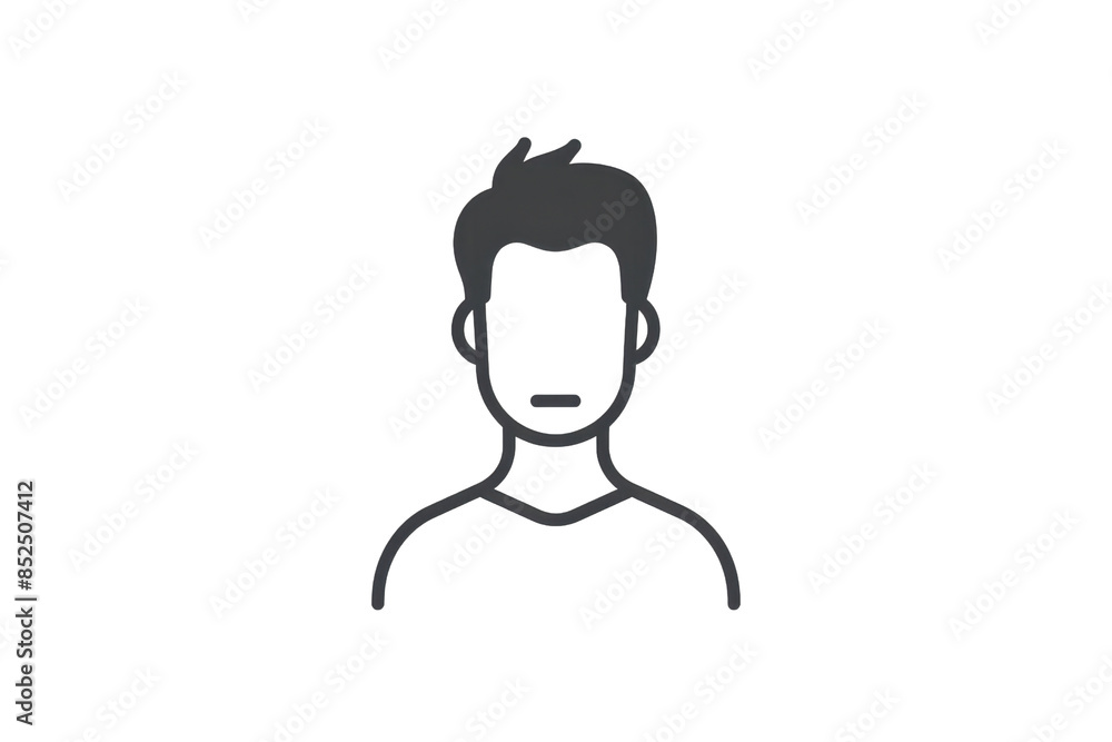 Poster silhouette of a man's head and shoulders. simple vector icon representing an anonymous male figure s