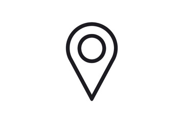 Simple black location pin icon on transparent background, perfect for maps, navigation, and geographic tools.