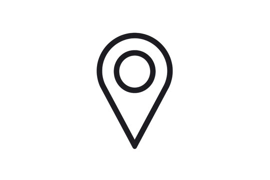 Simple black location pin icon on transparent background, perfect for maps, navigation, and geographic tools.