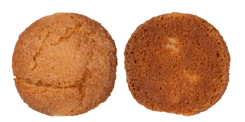 Chocolate cookies broken isolated on black
