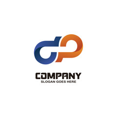 Gradient letter p and d logo gradient vector