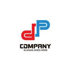 Letter p and d logo vector