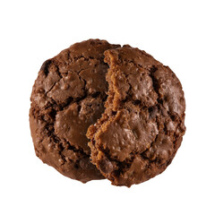 Chocolate cookies broken isolated on black