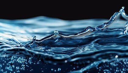 Night sea wave with ripples, beautiful texture of living water.
