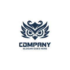 Obraz premium Owl face logo vector
