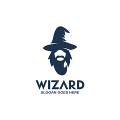 Fototapeta premium Wizard head monogram logo vector