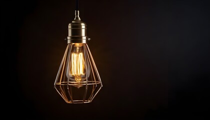 A Single Edison Bulb Hanging Against a Dark Background