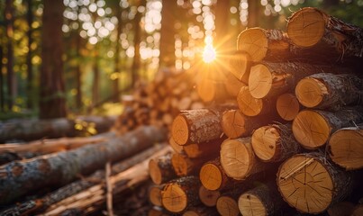 Piles of wooden boards in the a warehouse . Warehouse for sawing boards on a sawmill outdoors.